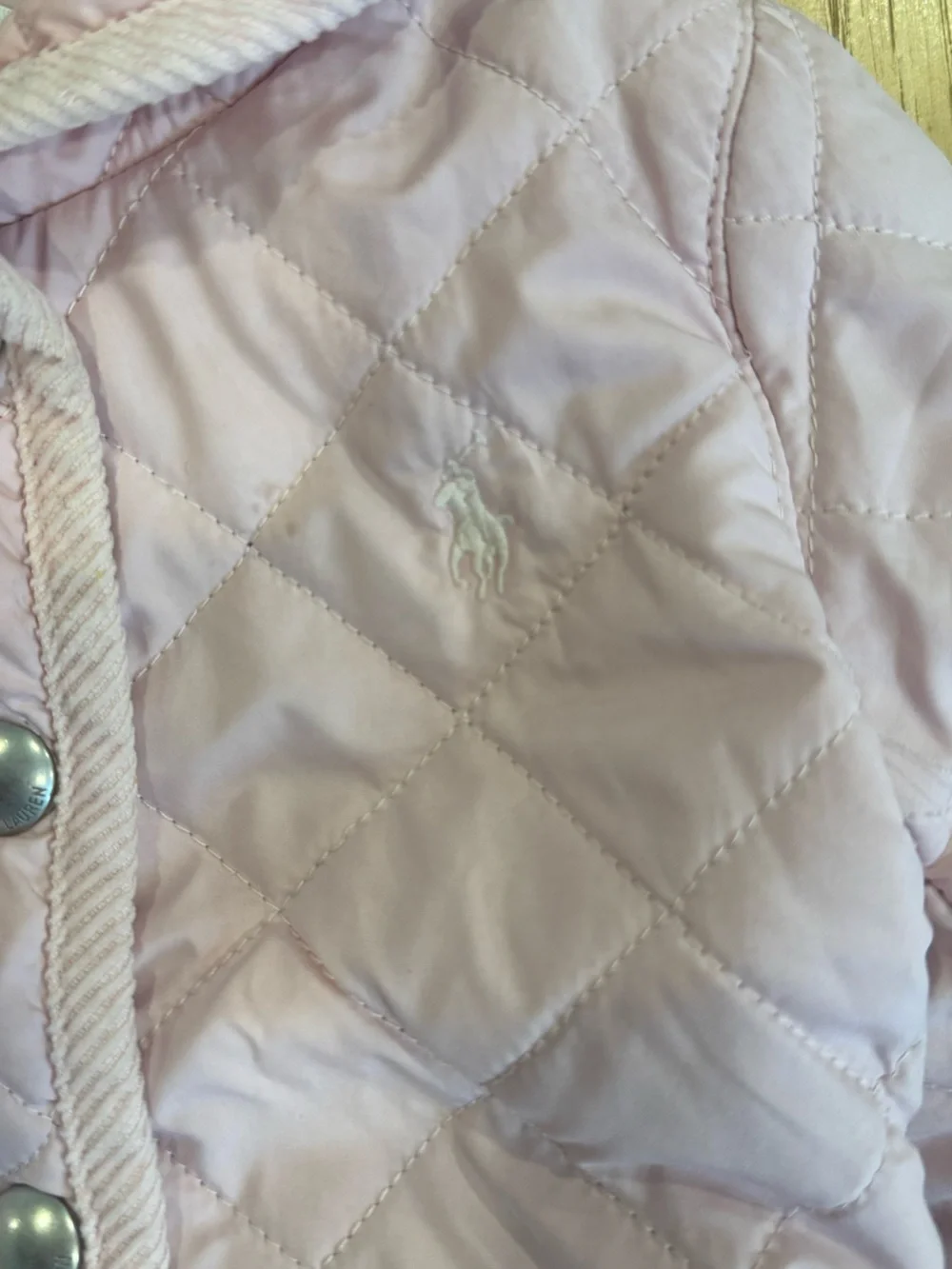 Ralph Lauren 9m Quilted Pink Snap-Front Jacket